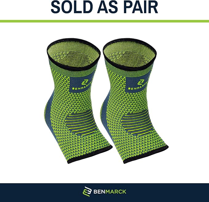 Benmarck Achilles Tendon Support Brace, Plantar Fasciitis Sock, Ankle Compression Sleeve For Running, Tendonitis and Flat Feet Relief