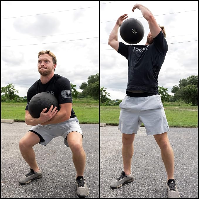 Valor Fitness Slam Ball - Durable Weighted Ball for Crossfit, Strength Training, HIIT, and Cardio Workouts, Non-Bounce Design, Multiple Weights Available