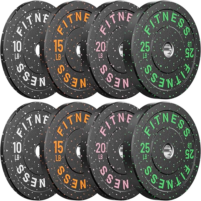 2" Bumper Plates Set Olympic Weight Plates for Barbell Strength Training | Papababe 2Inch Weights Plates Set, Floor Protective Plates, 20-600lbs Rubber Bumper Plates for Weightlifting, Bench Press