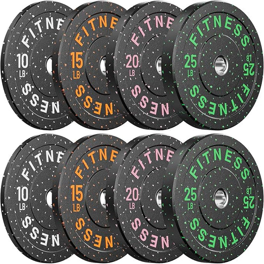 2" Bumper Plates Set Olympic Weight Plates for Barbell Strength Training | Papababe 2Inch Weights Plates Set, Floor Protective Plates, 20-600lbs Rubber Bumper Plates for Weightlifting, Bench Press