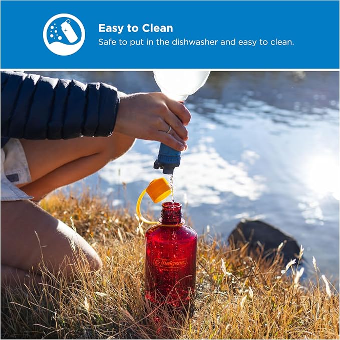 Nalgene 32 oz Narrow Mouth Water Bottle, Trout | BPA-Free, Durable & Lightweight, Leak Proof, Dishwasher Safe, Large Reusable Plastic Bottle for Hiking, Gym, Work & Travel