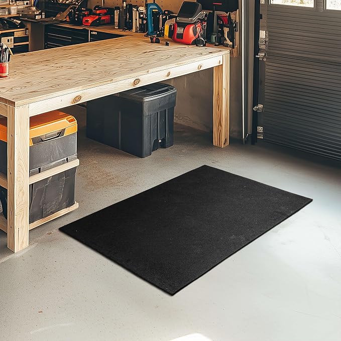 Mohawk Home Heavy Duty Rubber Stall Mat - Gym Floor- Under Dog Crate - All Purpose Utility 3' x 4' - 1/2" Thick (Pack of 10) - Solid Texture