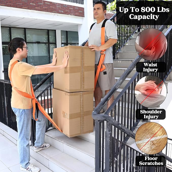 DEYACE Moving Straps 2-Person Lifting Straps for Moving Item up to 800 lbs