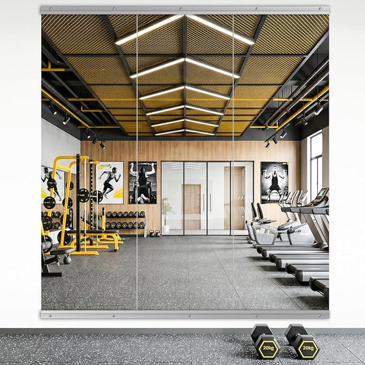 56X16 3Pack Large Home Gym Mirror, Frameless Tempered Glass Dance Wall Mounted Mirror for Home, Yoga, Dancing, Studio, Living Room | Frameless | Tempered Glass | Large Workout Mirrors for Home Gym, Dance Studio, Yoga Room, Garage Gym