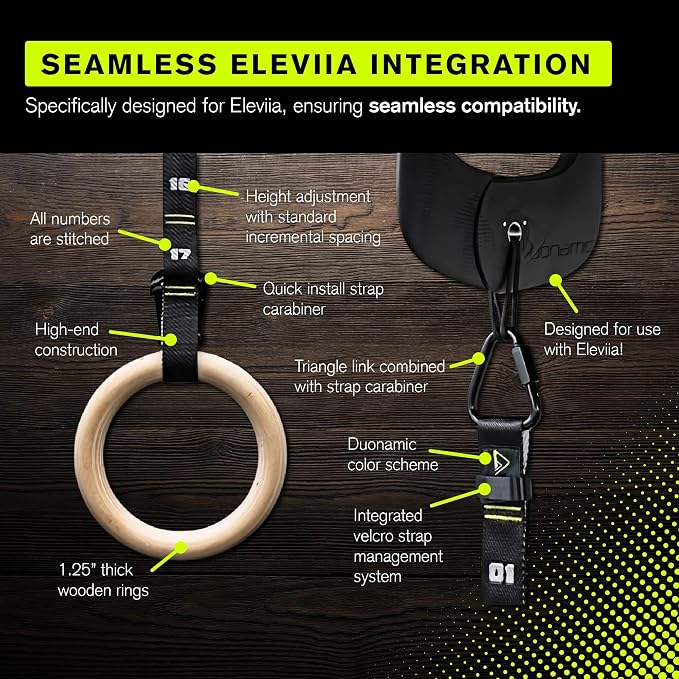 Duonamic Eleviia Portable Doorway Pull Up Bar, No Install, Home & Travel | Comes Fully Assembled, Ready in Under 8 Seconds, Aerospace Composite Build, Lightweight at 3.5 lb, Non Marking Coating
