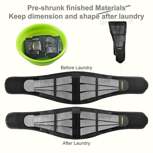 Back Brace for Lower Back Pain Relief – Breathable & Adjustable | Perforated Material, Full Support with Detachable ABS Rod, Lightweight for Men & Women, Help on Herniated Disc & Sciatica