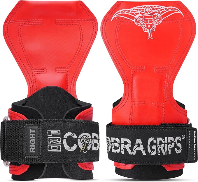 Cobra Grips Weight Lifting Gloves with Adjustable Neoprene Padded Wrist Wraps - Heavy Duty Alternative to Power Lifting Hooks for Deadlifts