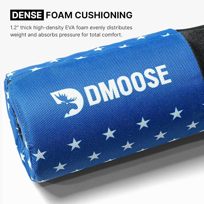 DMoose Fitness Barbell Pad for Hip Thrust, Squat & Lunges - Non-Slip Thick Foam Cushion for Neck and Back Support with Two Straps - Hip Thrust Pad for Leg Day - Fits All Olympic Bars and Smith Machine