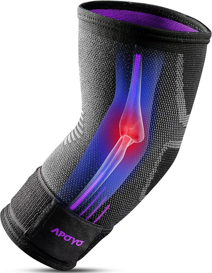 APOYO Tennis Elbow Brace for Women & Men, Workout and Everyday Use (Medium) | Elbow Compression Sleeve for Arthritis, Tendonitis, Tennis Elbow & Golfers Elbow, Reduce Joint Pain During Fitness Activity