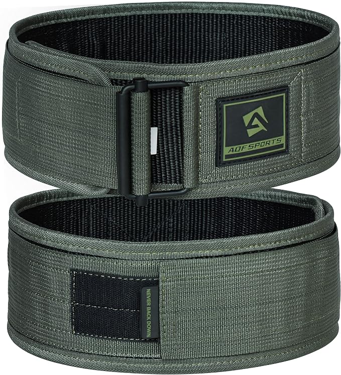 AQF Self-Locking Weight Lifting Belt, 4" Nylon Gym Support Belt