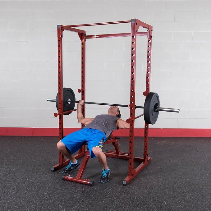 Best Fitness Power Rack - 14-Gauge Steel Home Gym with 500lb Capacity, Chin Bar, 23 Adjustable Safety Bars, Optional LAT & Dip Attachments