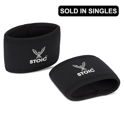 Stoic 7MM Compression Sleeve Cuff (Heavy Neoprene Construction) for arm, Elbow, Lower Leg Compression and Warmth While Weight Lifting, Powerlifting, Bench Pressing (9 Inch, Black)