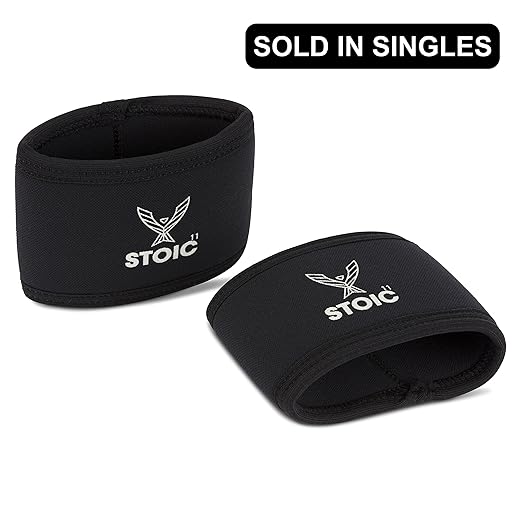 Stoic 7MM Compression Sleeve Cuff (Heavy Neoprene Construction) For arm, elbow, lower leg compression and warmth while weight lifting, powerlifting, bench pressing (14 Inch, Black)