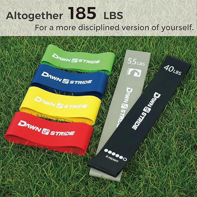 6-Level Resistance Loop Bands Up to 55LBS for PT & Strength | Color-coded, tear-resistant, quick rebound. Tracker card, bag & guide. Yoga, Pilates, home, travel & gym.