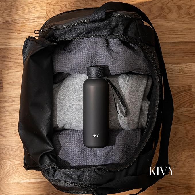 KIVY Slim Water Bottle 22oz [Lightweight & Shatterproof] Leak Proof Bottle for Women & Men - Clear plastic water bottle no straw - Dishwasher Safe Tritan Bottle BPA Free