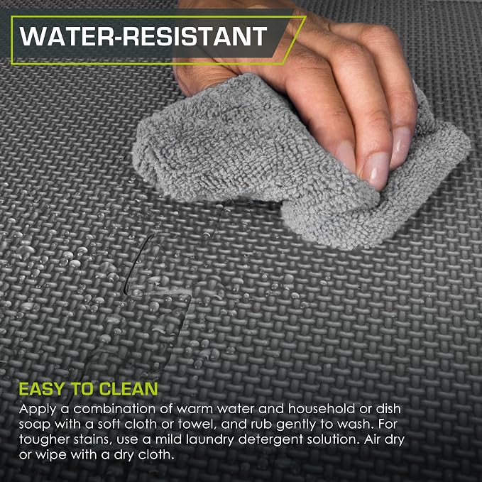 ProsourceFit Weaved Pattern Extra Thick Exercise Puzzle Mat 1-inch, EVA Foam Interlocking Tiles for Protective, Cushioned Flooring for Home and Gym Equipment; Gray, 72 SQ FT, 18 Tiles