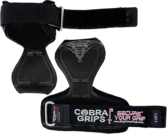 Cobra Grips Weight Lifting Gloves with Adjustable Neoprene Padded Wrist Wraps - Heavy Duty Alternative to Power Lifting Hooks for Deadlifts