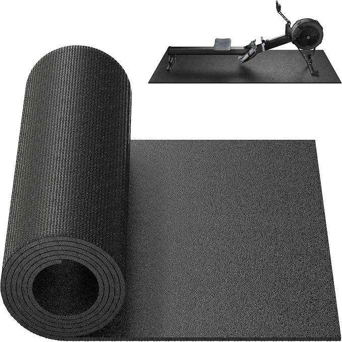 Bike Mat Compatible with Peloton Bike, 6mm Floor Protector | 6mm bike mat compatible with Peloton bike, providing non-slip waterproof protection for hardwood or carpet