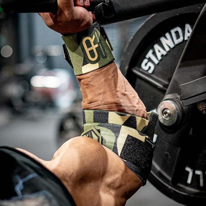 PR Personal Record Heavy Duty Premium Wrist Wraps, More Elasticity, Reinforced Stitching, Extra Wide Strap, Strong Thumb Loop, Larry Wheels Weightlifting Wraps