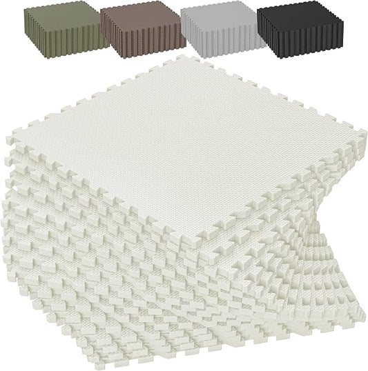 1/2" Thick 16 Pcs 64 Sq Ft EVA Foam Puzzle Exercise Mats, High-Density Interlocking Foam Floor Tiles for Home Gym, Gym Mat for Workout Equipment & Direct Exercise, Floor Padding for Kids