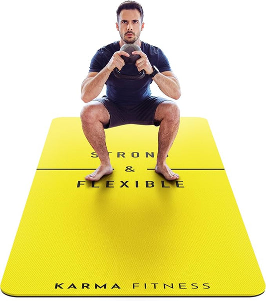 Large Exercise Mat – Extra Thick 10mm Workout Mat (72"x32") – Non-Slip TPE Yoga Mat for Women & Men – Pilates, HIIT, Fitness & Home Gym Mat – Includes Free Carry Bag