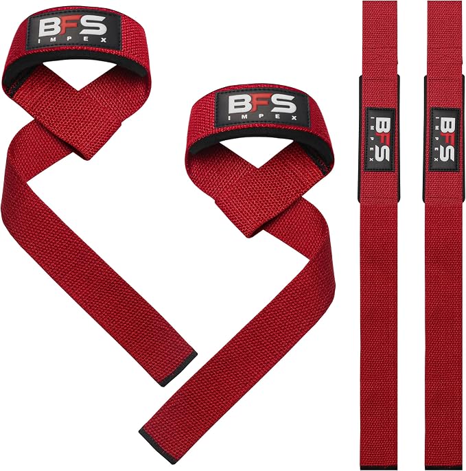 Lifting Straps for Weightlifting, Weightlifting Cotton Straps with Neoprene Padding for Men women Gym Wrist Straps for Bodybuilding powerlifting, Strength Training and Deadlifting