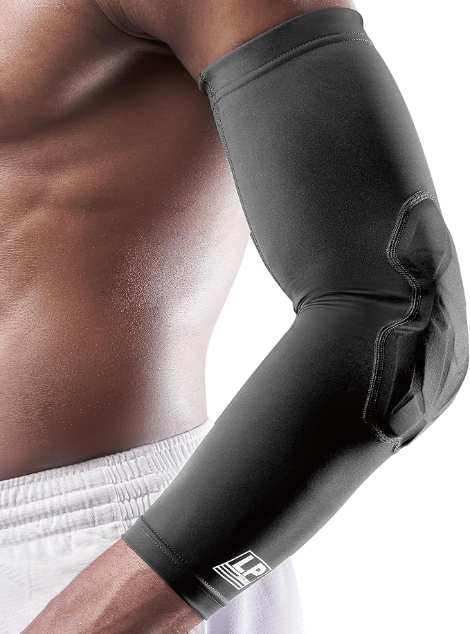 LP SUPPORT IM510 Shield Padded Arm Sleeve, Protective Elbow Support for Tennis, Basketball, Volleyball for Men & Women