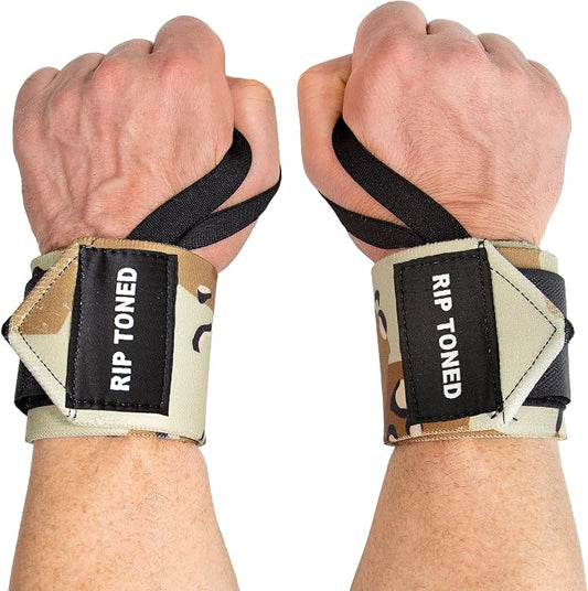 Rip Toned Wrist Wraps for Weightlifting – USPA & USAPL Approved – Stiff or Flex – 18" Gym Wrist Straps with Thumb Loop – Maximum Support for Men & Women