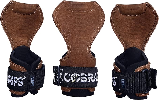 Cobra Grips Weight Lifting Gloves with Adjustable Neoprene Padded Wrist Wraps - Heavy Duty Alternative to Power Lifting Hooks for Deadlifts