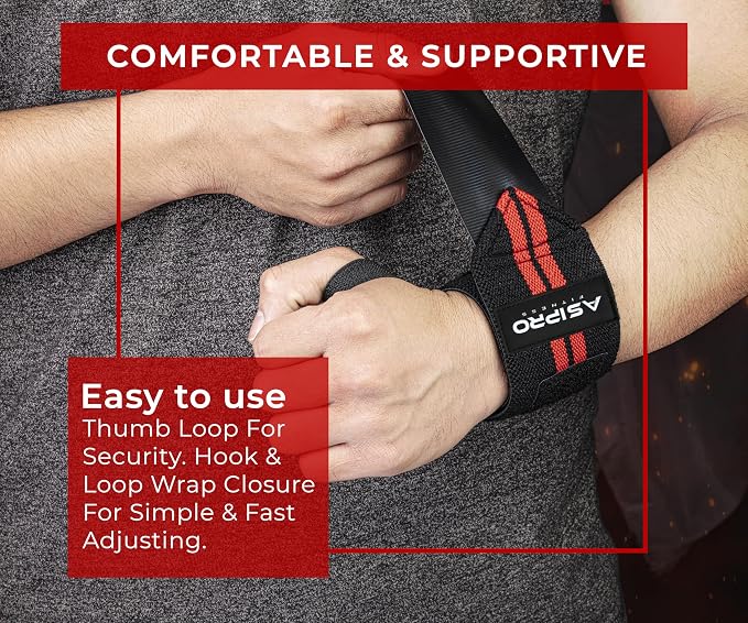 Wrist Wraps for Weightlifting 18" Wrist Straps for Weightlifting Weight Lifting Wrist Wraps for Men & Women, Muñequeras para Gym Wrist Support for Working Out, Gym Wrist Wraps for Powerlifting