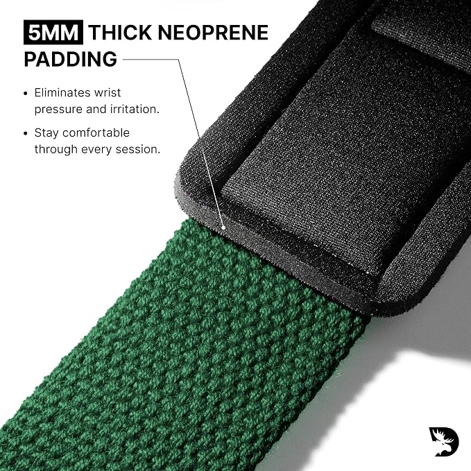 DMoose Fitness Lifting Straps 24" (Pair) - 5mm Padded Durable Wrist Straps for Weightlifting & Powerlifting - Cotton Lifting Strap with Silicone Grip for Men & Women - Deadlift Strap for Gym Workout