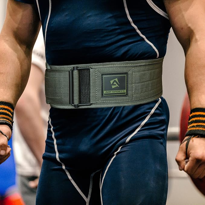 AQF Self-Locking Weight Lifting Belt, 4" Nylon Gym Support Belt