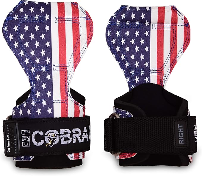 Cobra Grips Weight Lifting Gloves with Adjustable Neoprene Padded Wrist Wraps - Heavy Duty Alternative to Power Lifting Hooks for Deadlifts