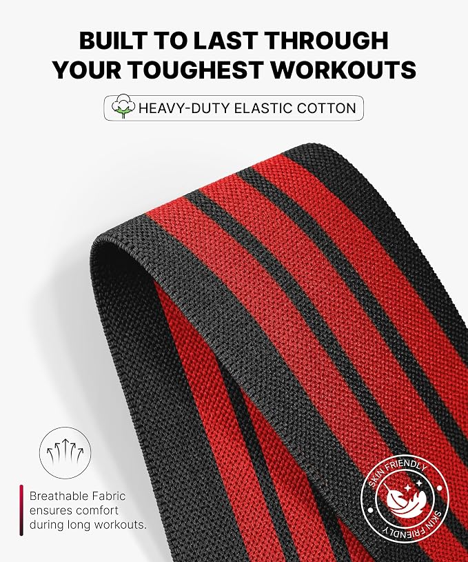 DMoose Fitness Knee Sleeves for Weightlifting (Pair) 78" Knee Wraps for Squats, Powerlifting & Joint Stability