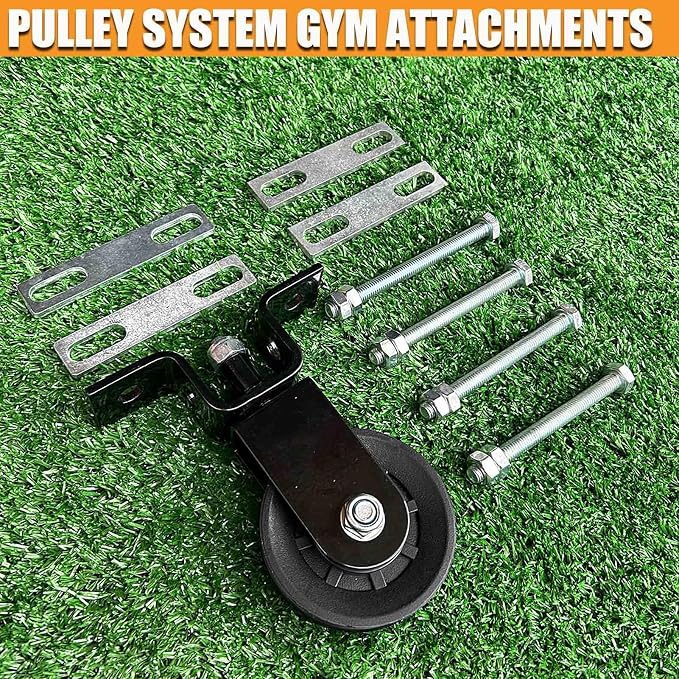 Power Rack Pulley Attachment, LAT Pulldown Machine - Cable & Weight Dual Pulley System for Home Gym Strength Training, Power Racks