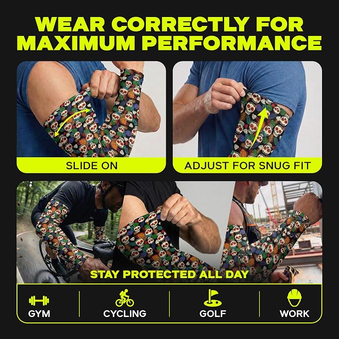 ARMORAY Arm Sleeves for Men and Women - UV Sun Protection Cooling Compression - Tattoo Cover Up Sleeve for Daily Wear & Work