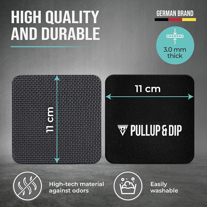 PULLUP & DIP Neoprene Grip Pads for Weightlifting [Set of 4], Workout Pads, The Alternative to Gym Workout Gloves, Gym Pads for Weightlifting & Calisthenics, No More Sweaty Gym Gloves