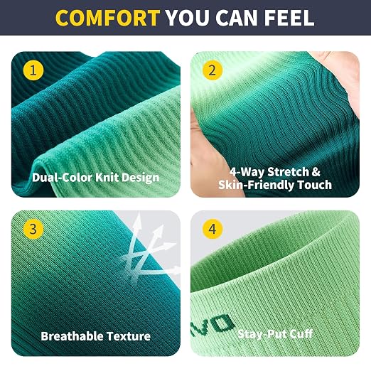 CAMBIVO Calf Compression Sleeves 20-30mmHg – Footless Support for Women Men | 20-30mmHg graduated compression leg sleeves for daily wear, runs, travel – gradient ombré style, breathable, 1 pair