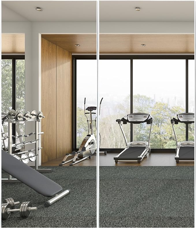 Glassless Large Mirror Shatterproof Unbreakable Wall Mirror for Gym, Dance Studio, Home Workout Room – 0.04mm Nano Film – Gold 26" x 60"
