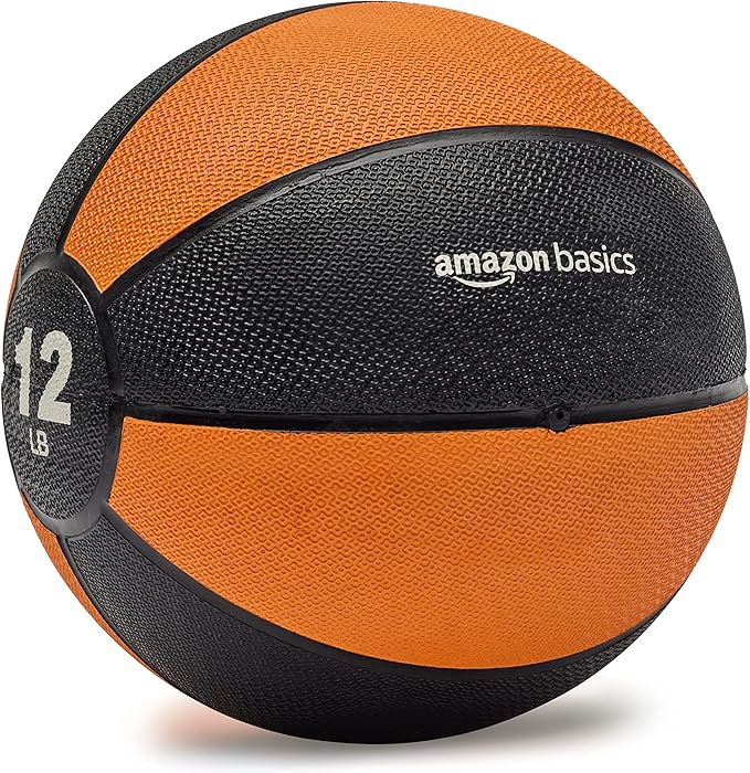 Amazon Basics Weighted Medicine Ball for Core Strength, Strength Training, Full-Body Workouts and Balance Exercises