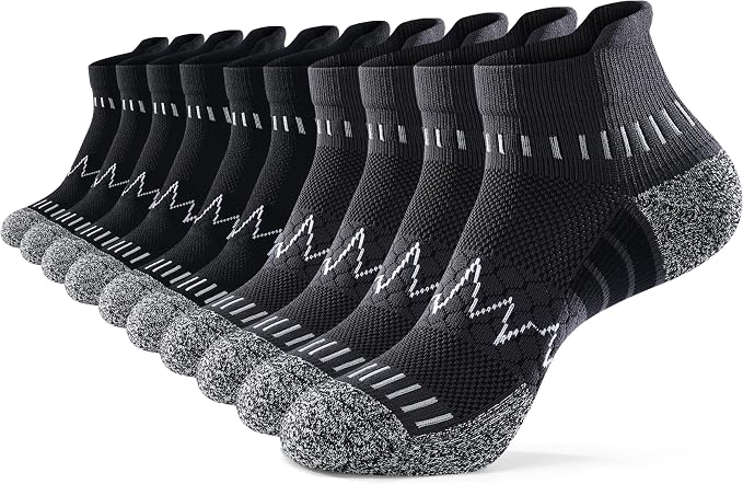 MAXTOP Ankle Compression Socks for Men Women-Cushioned Arch Support,Anti Blister,Plantar Fasciitis Relief 3/5 Pairs