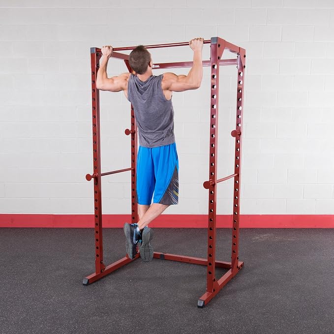 Best Fitness Power Rack - 14-Gauge Steel Home Gym with 500lb Capacity, Chin Bar, 23 Adjustable Safety Bars, Optional LAT & Dip Attachments