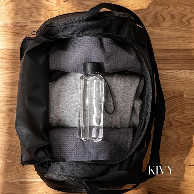 KIVY Slim Water Bottle 22oz [Lightweight & Shatterproof] Leak Proof Bottle for Women & Men - Clear plastic water bottle no straw - Dishwasher Safe Tritan Bottle BPA Free