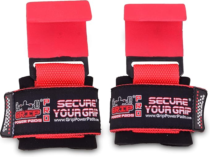 Weight Lifting Rod Hooks Heavy Duty Wrist Wraps Power Weight Lifting Training Gym Grips Straps Set of 2