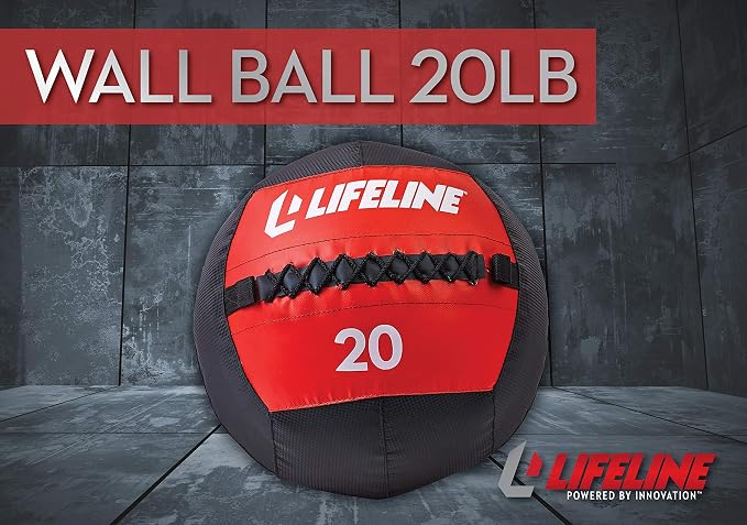 Lifeline Wall Ball Weighted Medicine Ball Core Strength with Sewn Exterior - Coordination, Stability, Cardio, Plyometrics, Crossfit