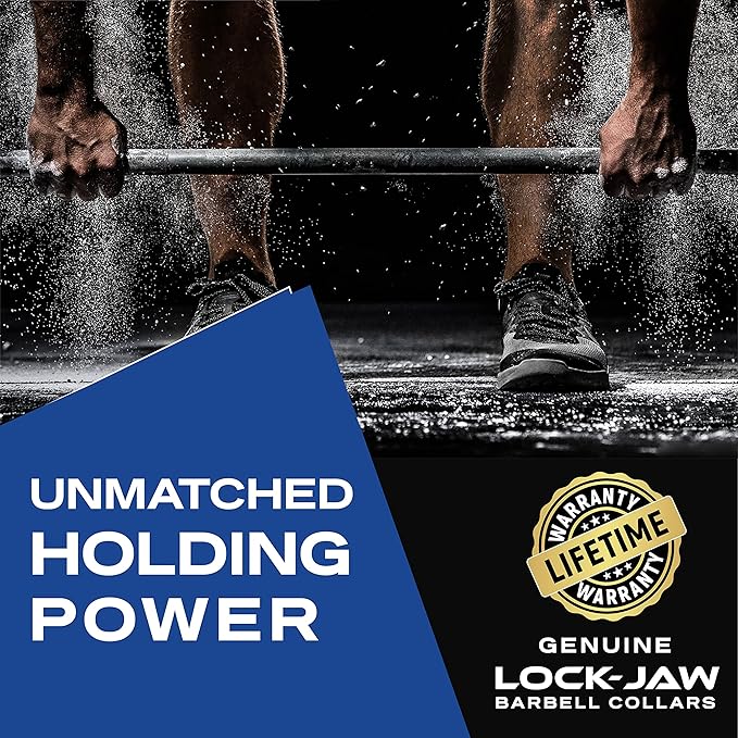 Lock-Jaw PRO 2 Barbell Collars with Magnets Barbell Clamps - 1 Pair Heavy Duty Bar Clamps for 2” & 50mm Olympic Bars – Secure Weight Bar Clamps for Strength Training & Home Gym Accessories