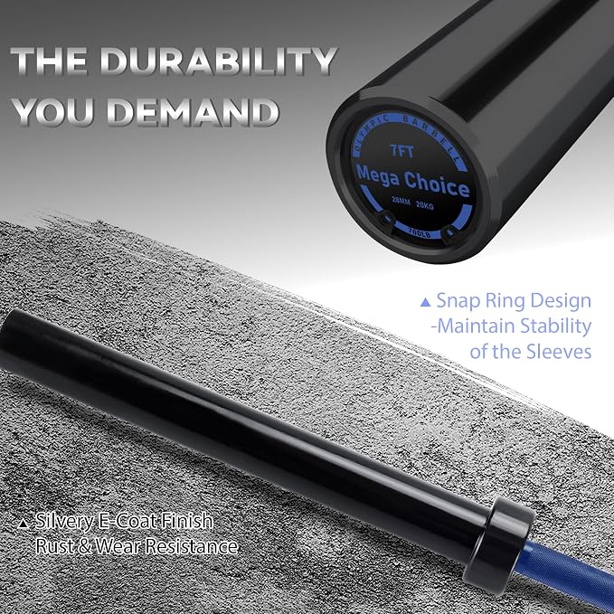 7FT/4 ft Home Gym Barbell Bar – 700LB/1500LB/500LB Capacity, Anti-Slip Knurling, Solid Steel, for Weightlifting, Strength Training