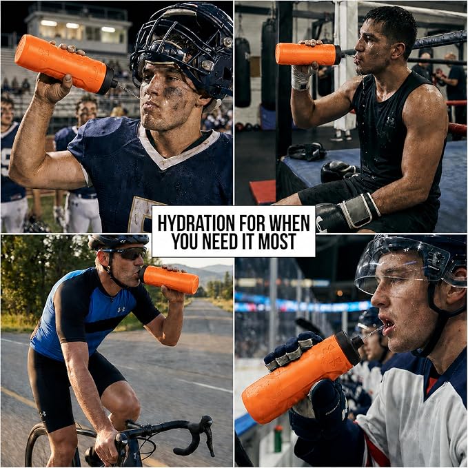 Under Armour Squeeze Water Bottles, 32 oz Water Bottles, Sideline Sports Water Bottle with Quick-Shot Lid, Quick & Easy Hydration, Gym Water Bottles, Squeeze Bottle, 1 32oz Bottle