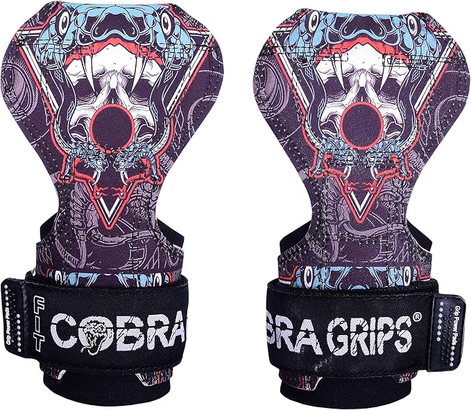 Cobra Grips Weight Lifting Gloves with Adjustable Neoprene Padded Wrist Wraps - Heavy Duty Alternative to Power Lifting Hooks for Deadlifts