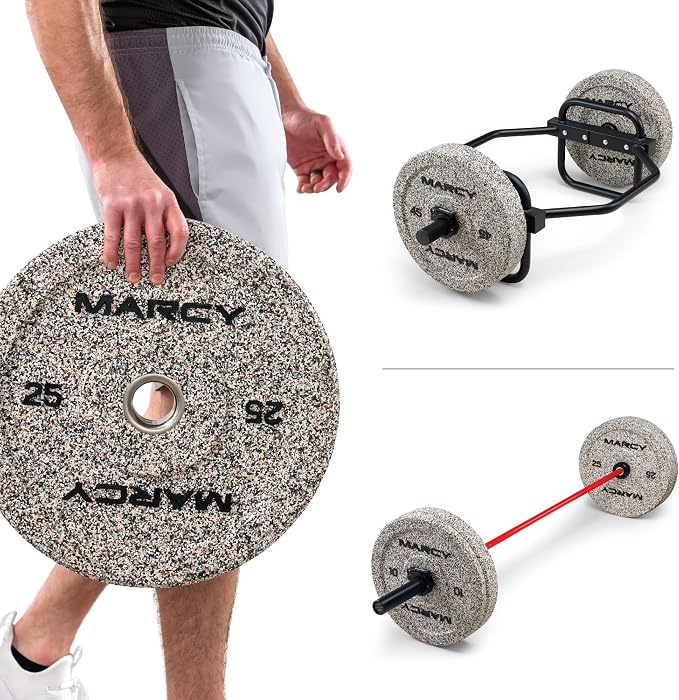 Marcy High Bounce Olympic Bumper Plate for Strength Training Weightlifting Workout Weight